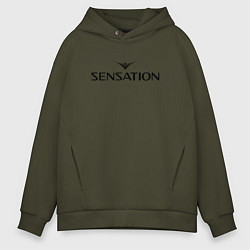 Толстовка оверсайз мужская Sensation, цвет: хаки