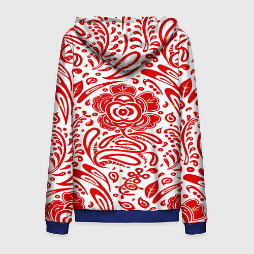 Мужская толстовка на молнии Хохлома / 3D-Синий – фото 2