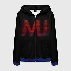 Толстовка 3D на молнии мужская Manchester United team, цвет: 3D-синий