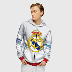 Толстовка 3D на молнии мужская Реал Мадрид, цвет: 3D-красный — фото 2