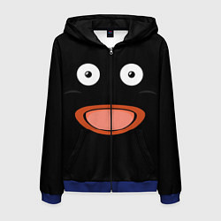 Толстовка 3D на молнии мужская Mr Popo Face, цвет: 3D-синий