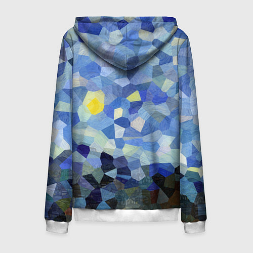 Мужская толстовка на молнии Звездная ночь / 3D-Белый – фото 2