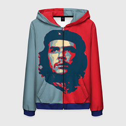 Толстовка 3D на молнии мужская Che Guevara, цвет: 3D-синий