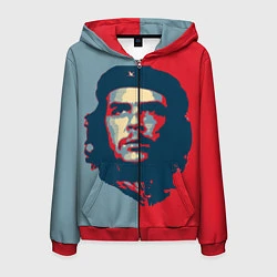 Толстовка 3D на молнии мужская Che Guevara, цвет: 3D-красный