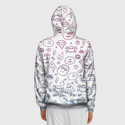 Мужская толстовка на молнии Монстрики / 3D-Меланж – фото 4