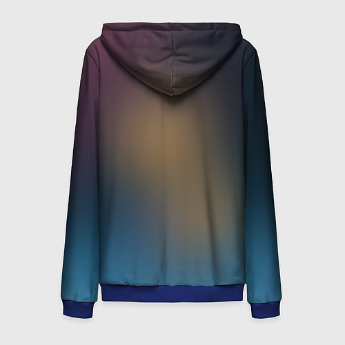 Мужская толстовка на молнии Лис / 3D-Синий – фото 2