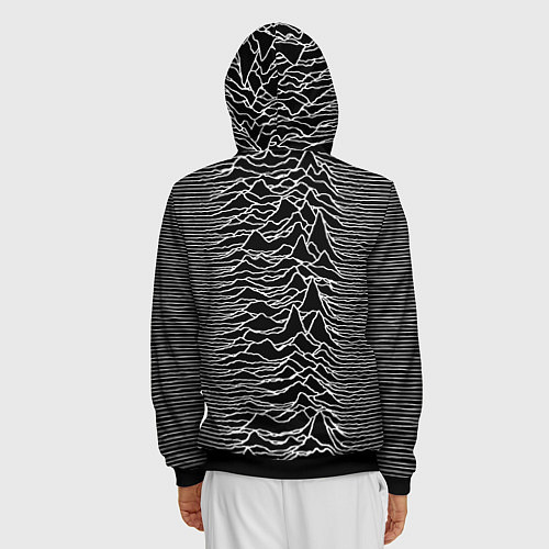 Мужская толстовка на молнии Joy Division: Unknown Pleasures / 3D-Черный – фото 4