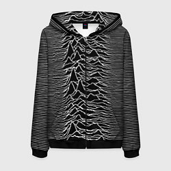 Толстовка 3D на молнии мужская Joy Division: Unknown Pleasures, цвет: 3D-черный