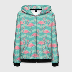 Мужская толстовка на молнии Flamingo Pattern