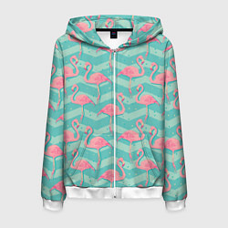 Мужская толстовка на молнии Flamingo Pattern