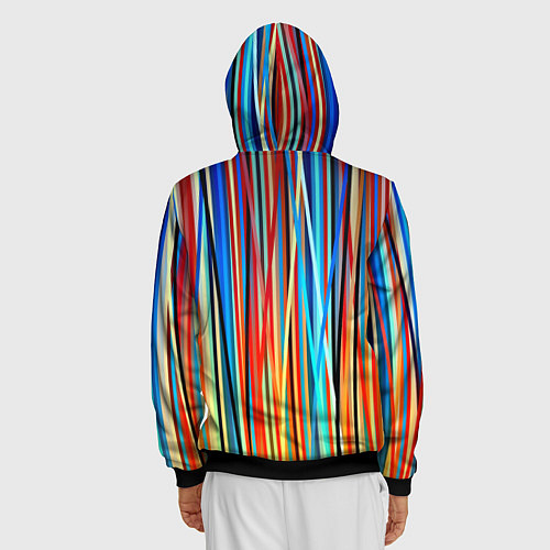 Мужская толстовка на молнии Colored stripes / 3D-Черный – фото 4