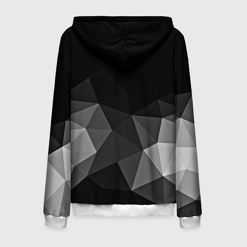 Мужская толстовка на молнии Abstract gray / 3D-Белый – фото 2