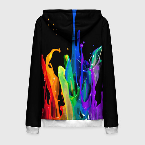 Мужская толстовка на молнии Всплеск красок / 3D-Белый – фото 2