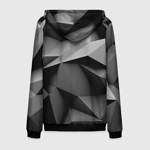 Мужская толстовка на молнии Gray abstraction / 3D-Черный – фото 2