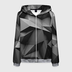 Толстовка 3D на молнии мужская Gray abstraction, цвет: 3D-меланж