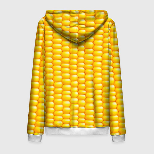 Мужская толстовка на молнии Сладкая вареная кукуруза / 3D-Белый – фото 2