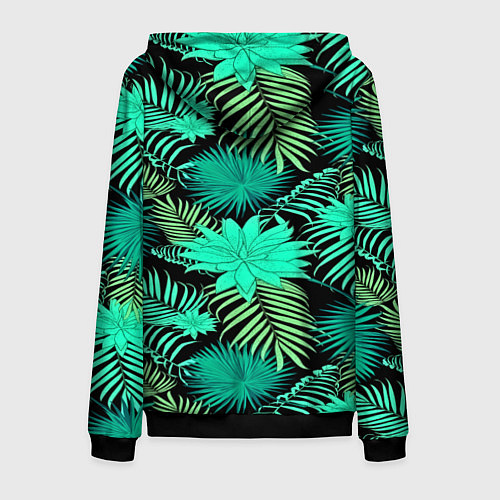 Мужская толстовка на молнии Tropical pattern / 3D-Черный – фото 2