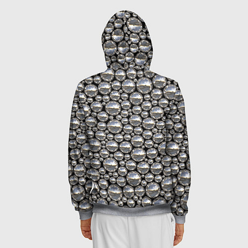 Мужская толстовка на молнии Серебряные шары / 3D-Меланж – фото 4