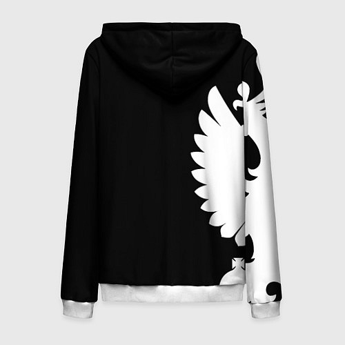 Мужская толстовка на молнии Russia - Black collection / 3D-Белый – фото 2