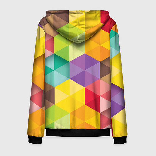 Мужская толстовка на молнии Цветные зонтики / 3D-Черный – фото 2