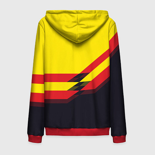 Мужская толстовка на молнии Man United FC: Yellow style / 3D-Красный – фото 2