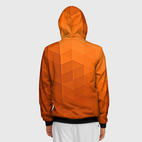 Мужская толстовка на молнии Orange abstraction / 3D-Черный – фото 4