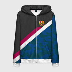 Толстовка 3D на молнии мужская FC Barcelona: Sport Camo, цвет: 3D-белый