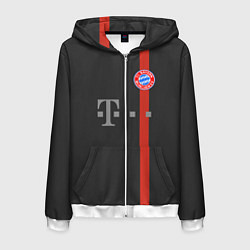 Толстовка 3D на молнии мужская Bayern FC: Black 2018, цвет: 3D-белый