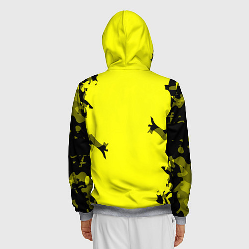 Мужская толстовка на молнии FC Borussia Dortmund: Yellow Original / 3D-Меланж – фото 4