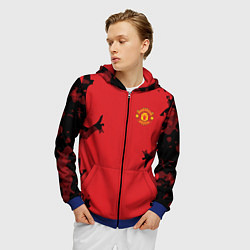 Толстовка 3D на молнии мужская FC Manchester United: Red Original, цвет: 3D-синий — фото 2