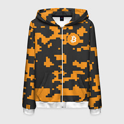 Мужская толстовка на молнии Bitcoin: Orange Camo