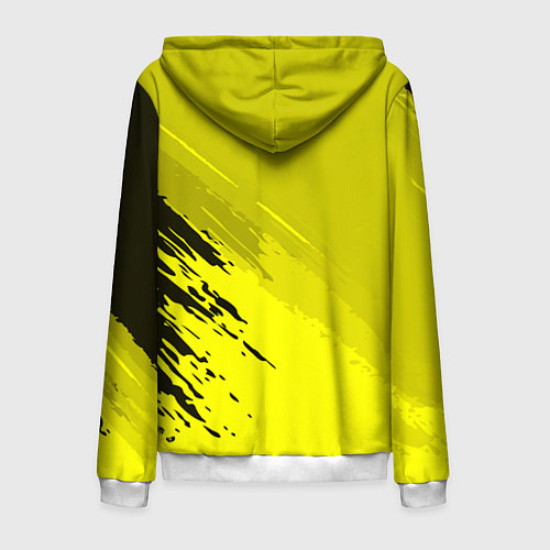 Мужская толстовка на молнии FC Borussia: Yellow Original / 3D-Белый – фото 2