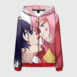 Толстовка 3D на молнии мужская Darling in the FranXX, цвет: 3D-красный
