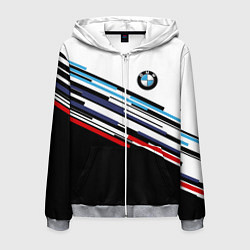 Толстовка 3D на молнии мужская BMW BRAND COLOR БМВ, цвет: 3D-меланж