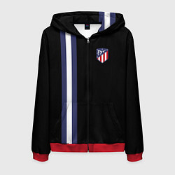 Толстовка 3D на молнии мужская FC Atletico Madrid: Blue Line, цвет: 3D-красный