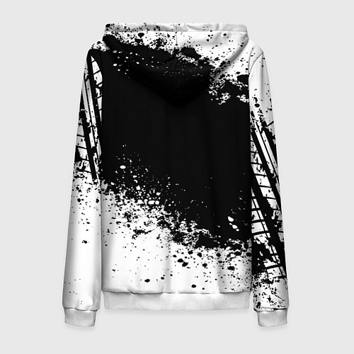Мужская толстовка на молнии Volkswagen: Black Spray / 3D-Белый – фото 2