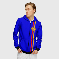 Толстовка 3D на молнии мужская Армения, цвет: 3D-черный — фото 2