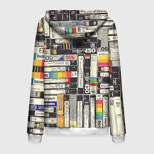 Мужская толстовка на молнии VHS-кассеты / 3D-Белый – фото 2