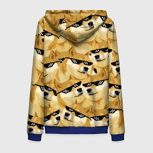 Мужская толстовка на молнии Doge: Deal with it / 3D-Синий – фото 2