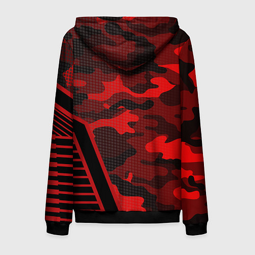 Мужская толстовка на молнии CS:GO Red Camo / 3D-Черный – фото 2