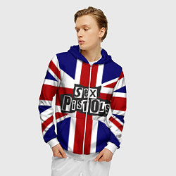 Толстовка 3D на молнии мужская Sex Pistols UK, цвет: 3D-белый — фото 2