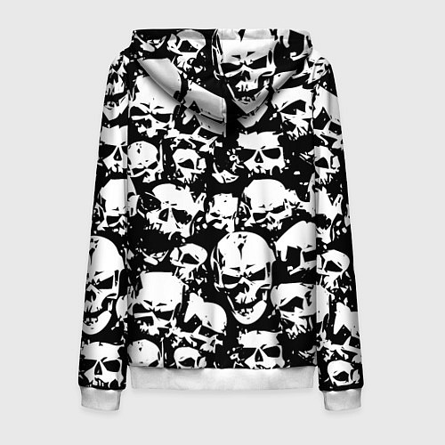 Мужская толстовка на молнии Черепа ужаса / 3D-Белый – фото 2