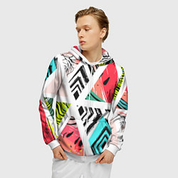 Толстовка 3D на молнии мужская Тропическое ассорти, цвет: 3D-белый — фото 2