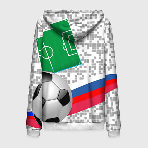 Мужская толстовка на молнии Русский футбол / 3D-Белый – фото 2