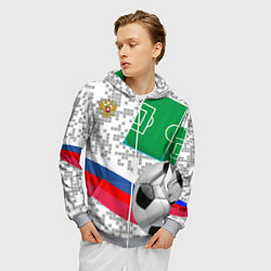 Толстовка 3D на молнии мужская Русский футбол, цвет: 3D-меланж — фото 2