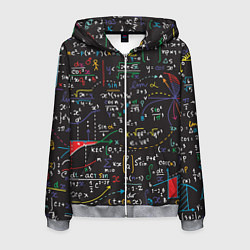 Толстовка 3D на молнии мужская Math, цвет: 3D-меланж