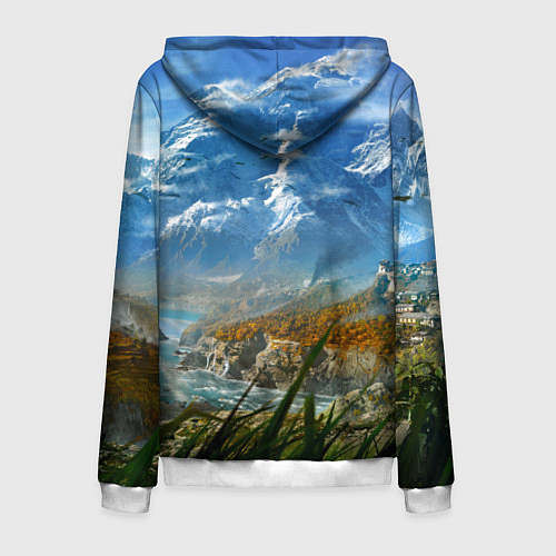 Мужская толстовка на молнии Far Cry 4: Ice Mountains / 3D-Белый – фото 2