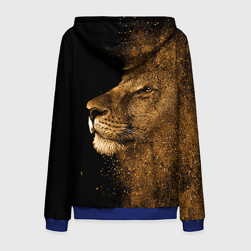 Мужская толстовка на молнии Песчаный лев / 3D-Синий – фото 2