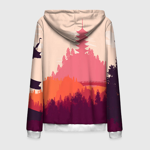 Мужская толстовка на молнии Firewatch City / 3D-Белый – фото 2