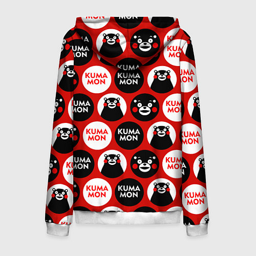 Мужская толстовка на молнии Kumamon Pattern / 3D-Белый – фото 2